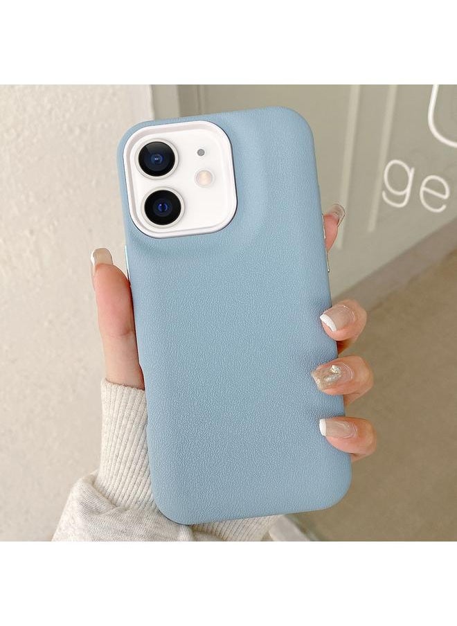 For iPhone 12 Leather Texture Phone Case(Sky Blue)