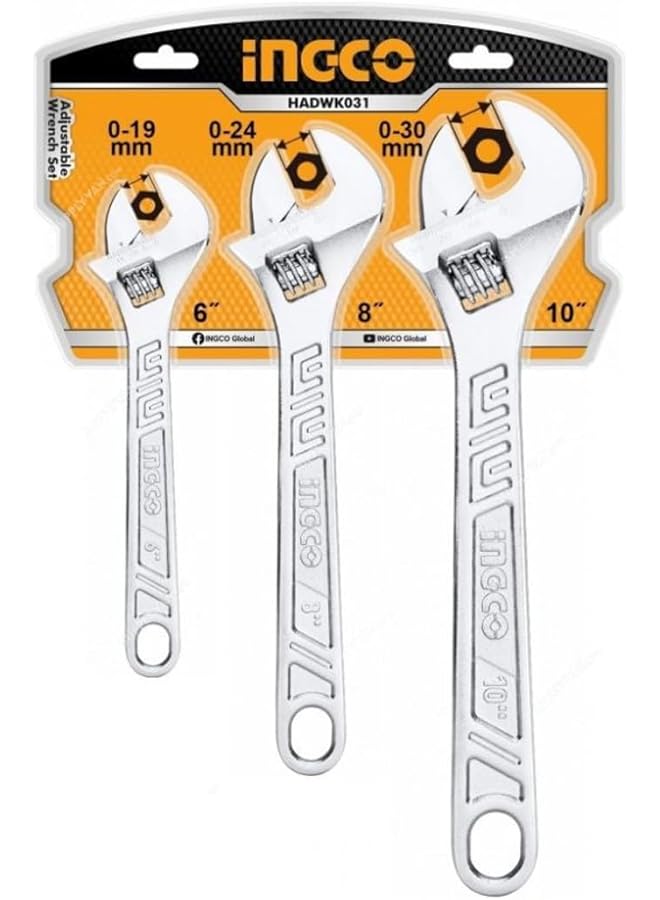 INGCO 3 Pcs Adjustable wrench set HADWK031
