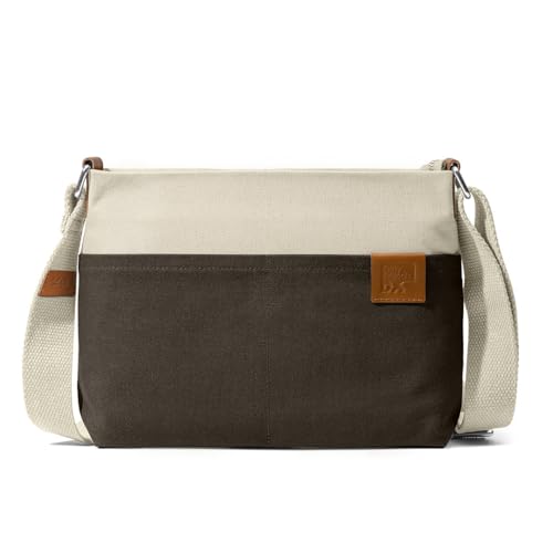 DailyObjects All Sunday Sling Crossbody Bag For Men & Women | Cotton Canvas Purse With Slip Pockets | Zip Closure | Storage Space For Essentials | Shoulder Handbag | Handcrafted Ivory - Clove - Image 1
