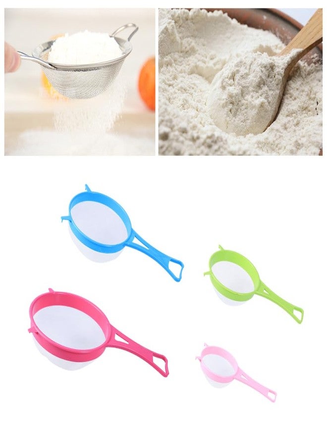 DIYEAH 4-Pcs Fine Mesh Food Strainer Set with Long Handles and Dual Hooks Multipurpose Flour Sifter Tea Filter for Quinoa Juice Sugar Pasta Dishwasher Safe 10.23X5.51X5.51In - Image 2