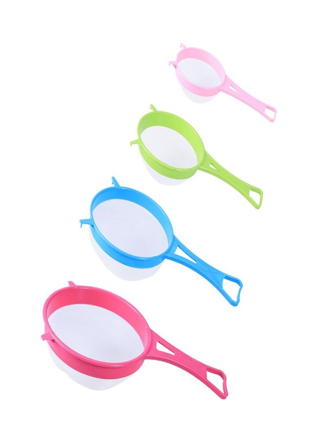 DIYEAH 4-Pcs Fine Mesh Food Strainer Set with Long Handles and Dual Hooks Multipurpose Flour Sifter Tea Filter for Quinoa Juice Sugar Pasta Dishwasher Safe 10.23X5.51X5.51In - Image 1