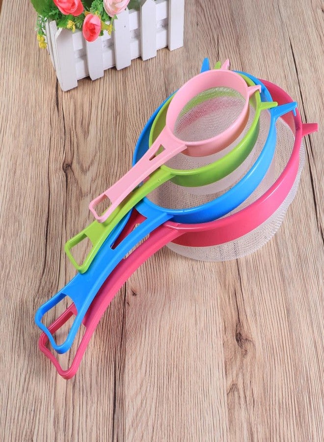 DIYEAH 4-Pcs Fine Mesh Food Strainer Set with Long Handles and Dual Hooks Multipurpose Flour Sifter Tea Filter for Quinoa Juice Sugar Pasta Dishwasher Safe 10.23X5.51X5.51In - Image 4