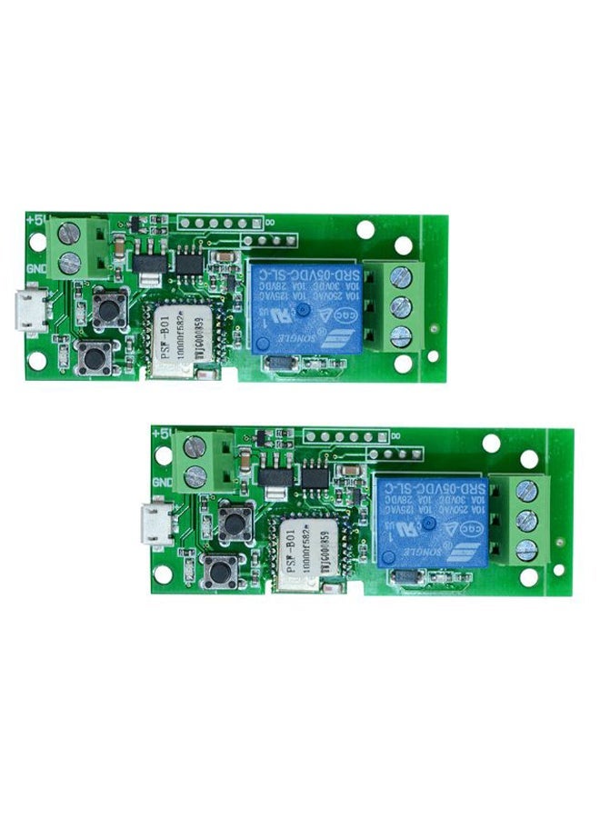 NIBEMINENT Pack Of 2 Wireless Smart Home Automation Module Switch Green/Blue/Black