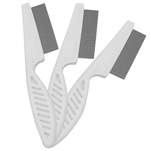 Kopal Flea Combs & Lice Brushers for Dogs and Cats, Fine Tooth Combs 3-pc, White - Image 1