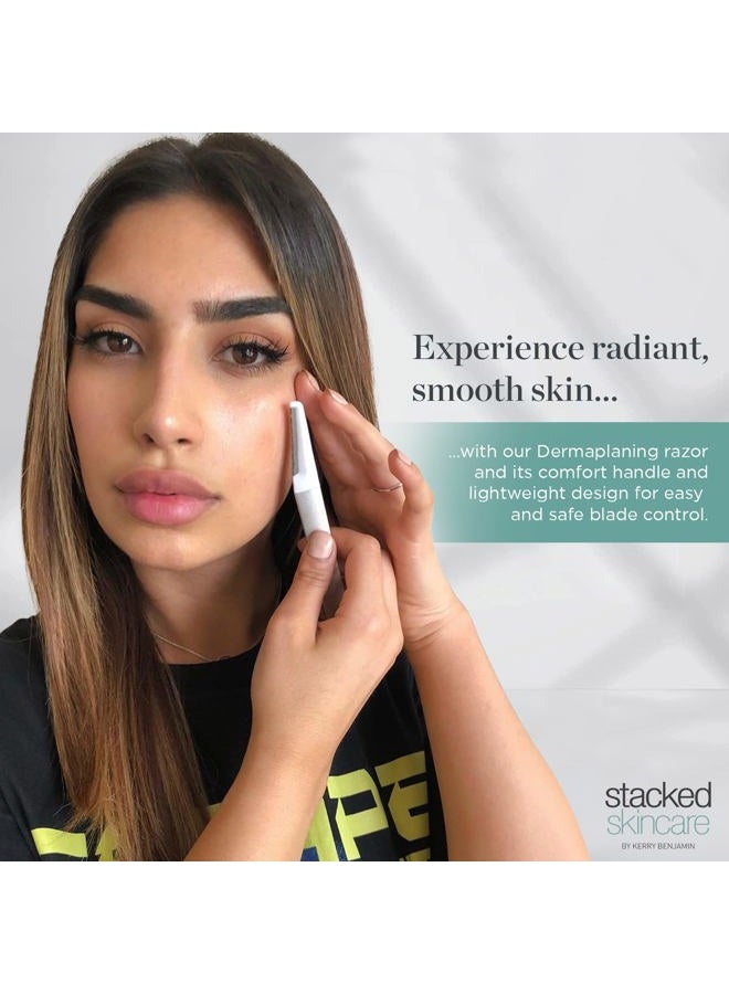 StackedSkincare Replacement Dermaplaning Blades for Smooth, Radiant, Glowing Skin, Exfoliating Face Blades for Dermaplaning, No Brush or Scrub Needed, 3 Pack - Image 3