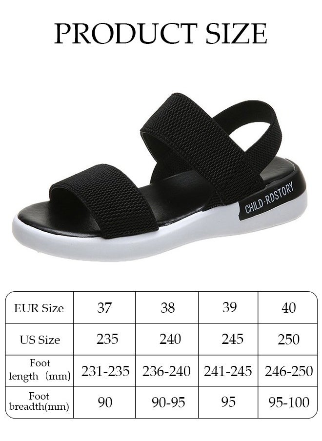 DUNISO Women's Sandals Thick Sole Slide Sandal Fashion Slip-on Sandal Low Heel Flat Sandals with Non-Slip Soles Soft Slippers Open Toe Summer Comfortable Shoe for Travel Work School Beach  - Image 2