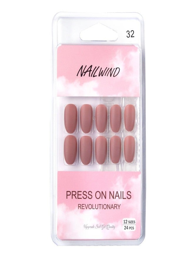 نيل ويند أظافر صناعية فرنسية قصيرة طبيعية من نايل ويند، 24 قطعة، أظافر أكريليك تغطي الظفر بالكامل، أظافر صناعية طبيعية رقيقة ومريحة للنساء والفتيات (N32، 24 قطعة - عبوة واحدة) - Image 5