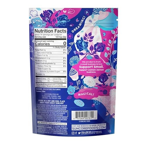 Suncore Foods Dried Butterfly Pea Flowers Bloom, Caffeine-Free Tea, Gluten-Free, Non-GMO, 1oz (1 Pack) - Image 2
