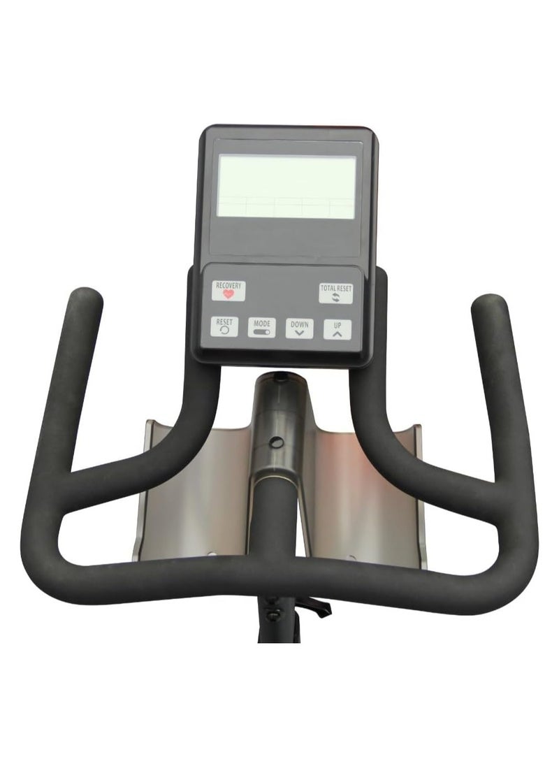 Magnetic stationary bike with a spinning wheel, weighing 13 kg, for indoor use with a maximum user weight of 150 kg, quiet fitness bike for cardio exercises with a comfortable seat, model 9302