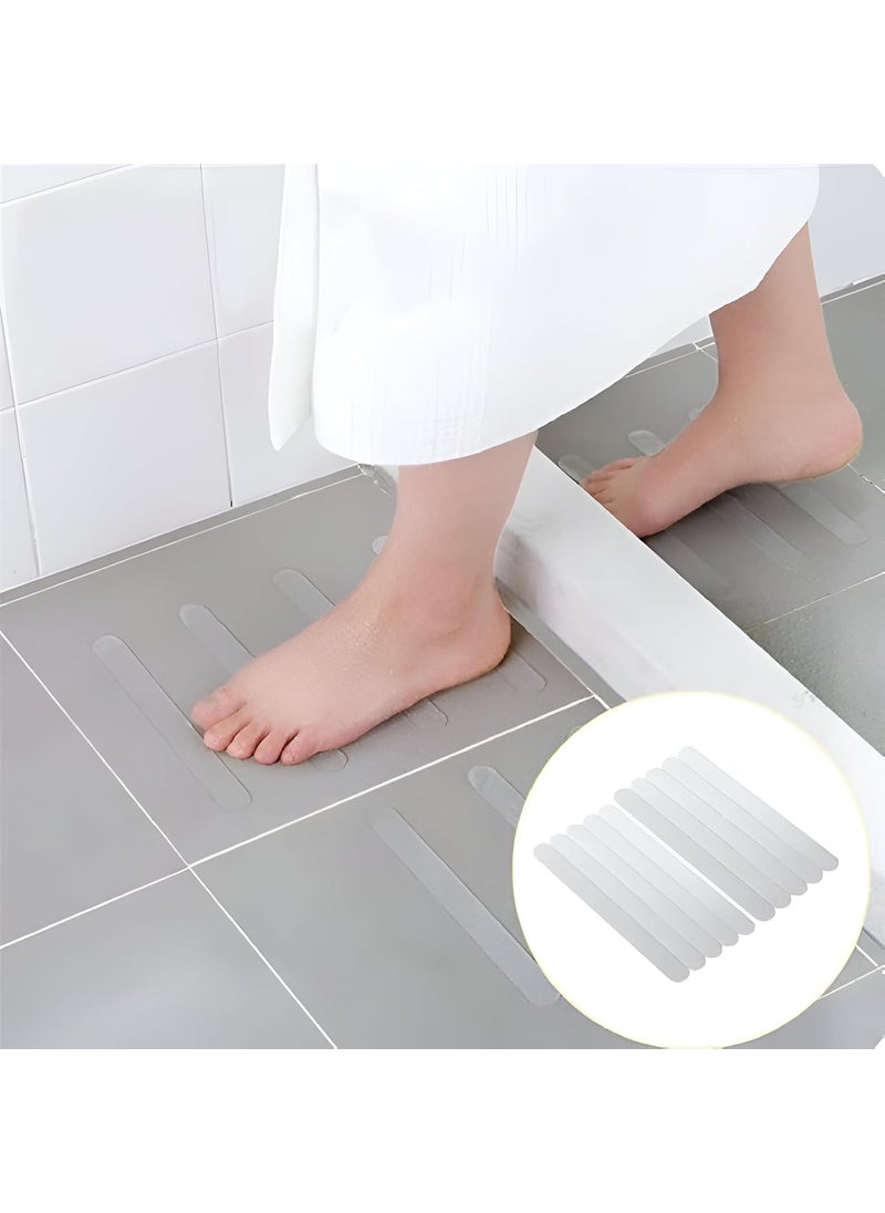 Dustex Dustex PEVA Safety Anti Slip Adhesive Shower Stickers Strips Treads with Scrape for Adults and Kids White 2 x 20 cm  - Image 2