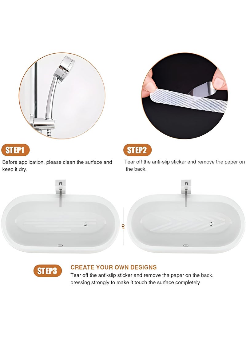 Dustex Dustex PEVA Safety Anti Slip Adhesive Shower Stickers Strips Treads with Scrape for Adults and Kids White 2 x 20 cm  - Image 5