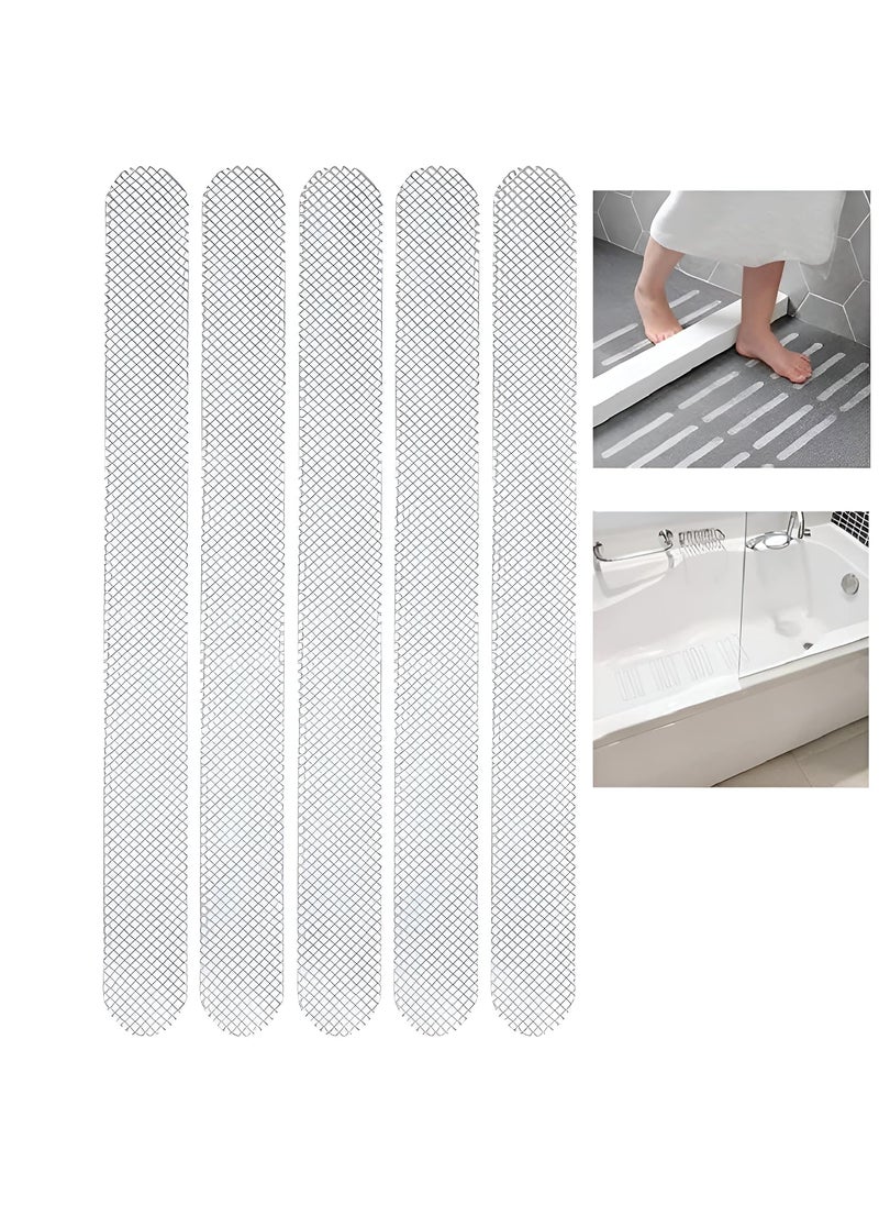 Dustex Dustex PEVA Safety Anti Slip Adhesive Shower Stickers Strips Treads with Scrape for Adults and Kids White 2 x 20 cm  - Image 1