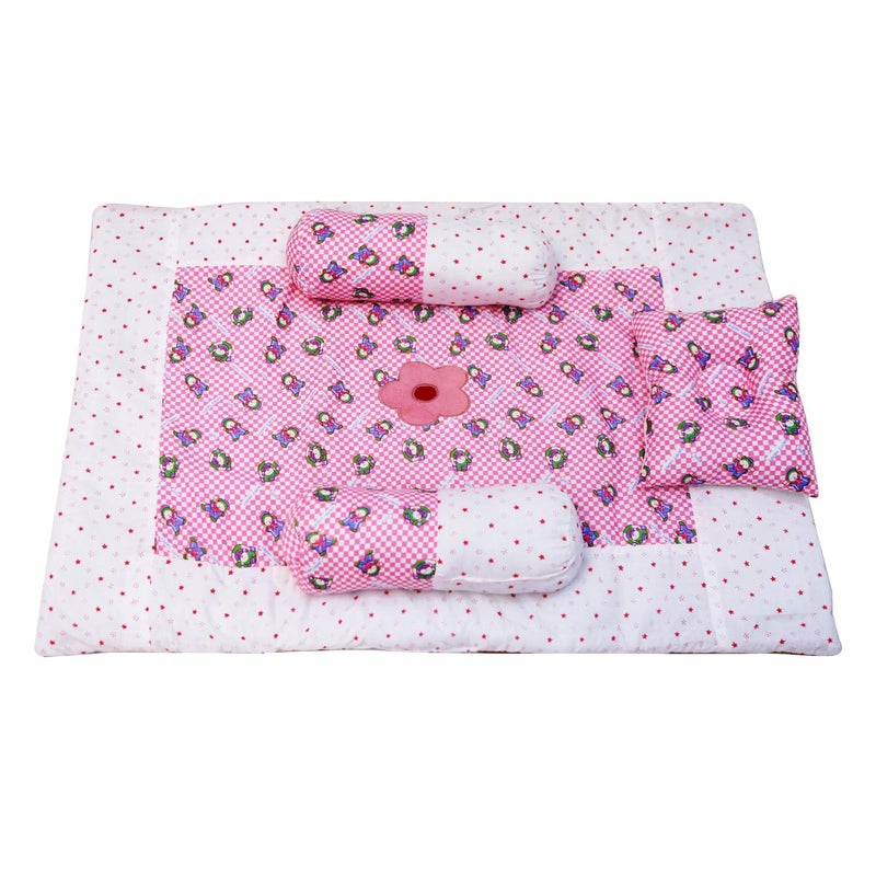 Creative Textiles Cotton Multicolor Baby Bedding Set 4Pc Feels Like Mother's Lap (Pink Flower Design) Soft Cotton Material NestUltra Soft Cusioned - Image 3