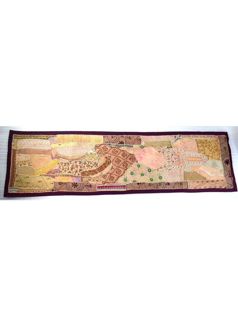Global Art - Global Art Patchwork Old Style Beautiful Look Bed Runner/Table Runner Stunning Yoga Studio D�cor Cotton Hippie D�cor Runner Coffee Table Placemat - Image 1