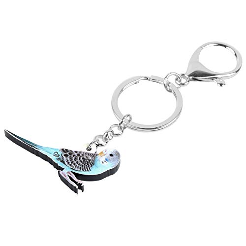 DUOWEI Acrylic Blue Long-tailed Parakeet Bird Keychain Cute Keyring Purse Charm Gift for Women Teen Girl (Blue) - Image 3