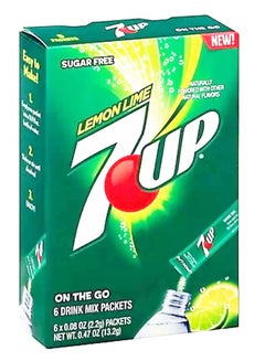7up 7Up Lemon Lime sugar free natural flavour Drink Mix box of 6 sticks ...