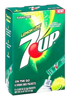 7up 7Up Lemon Lime sugar free natural flavour Drink Mix box of 6 sticks(2.2 gm) per packet 