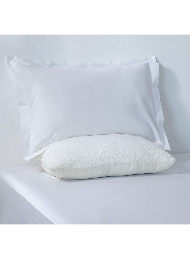DANUBE HOME Danube Home Serene 2 Pc Cotton Pillow Case Set - White - 50x75 cm | 100% Cotton -300 Thread Count Decorative Throw Pillow Cover Set For Couch Sofa Pillows  - Image 2