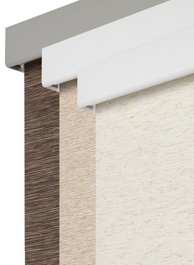 Persilux Free-Stop Cordless 100% Blackout Roller Shades with Natural Woven Fabric UV Protection Privacy Window Blinds for Windows, Home, Cream 20" W x 72" H - Image 1