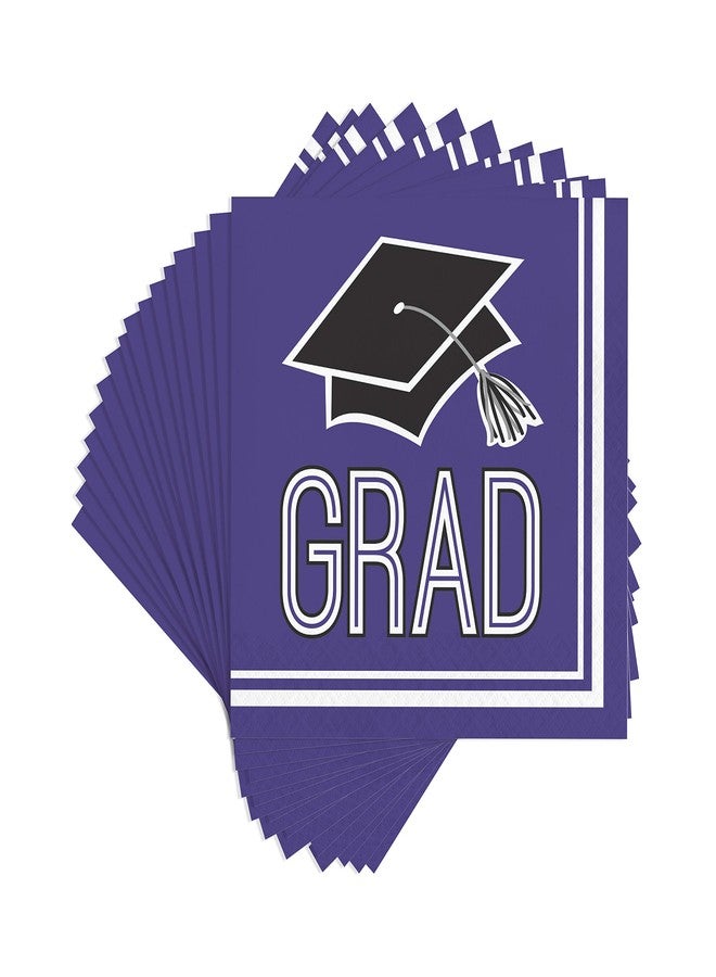 كرييتف كونفيرتينج مناديل ورقية بنفسجية اللون من كرييتف كونفرتينج، رقم المنتج 320074، تحمل شعار روح التخرج، مقاس 6.5 بوصة. - Image 4