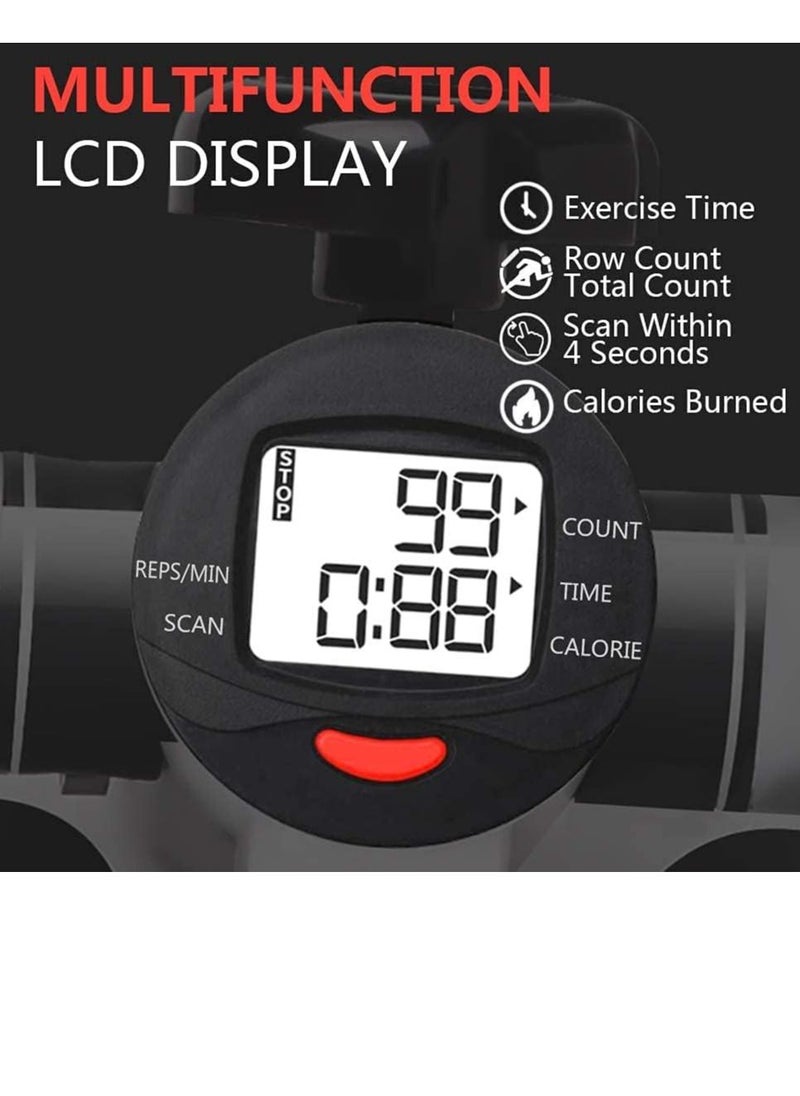 Generic جهاز تمرين الخطوات الصغير MAXSTRENGTH قابل لتعديل الارتفاع مع أشرطة مقاومة وشاشة LCD وجهاز تمرينات اللياقة البدنية Air Climber وجهاز تمرينات القلب وجهاز تمارين الصعود والنزول  - Image 4