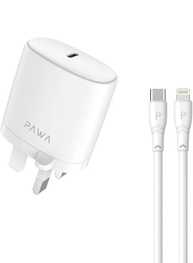 باوا شاحن حائط، 20 وات PD، منفذ واحد، شاحن سفر شحن سريع مع كابل USB-C إلى لايتنينغ مرفق، متوافق مع iPhone 17/16/15، Samsung 25/24/23 - Image 4