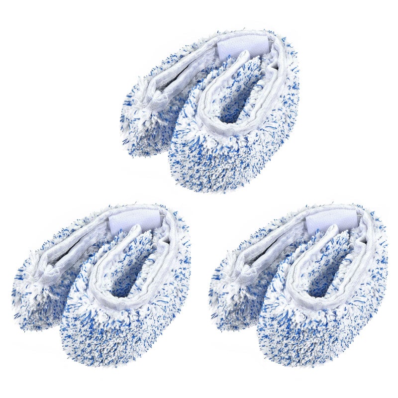 MECCANIXITY Microfiber Scrubber Replacement Head for Window Glass Marble Wall Home Bathroom Blue Pack of 3