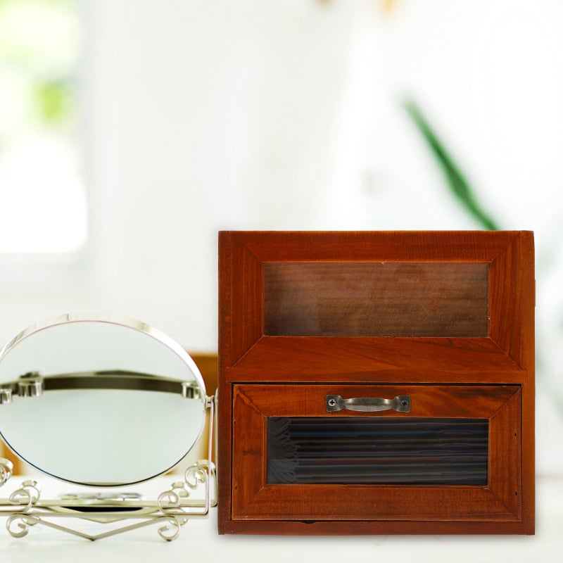 Retro Desktop Organizer Cosmetic Storage Box Multi-function Table Sundries Holder - Image 3