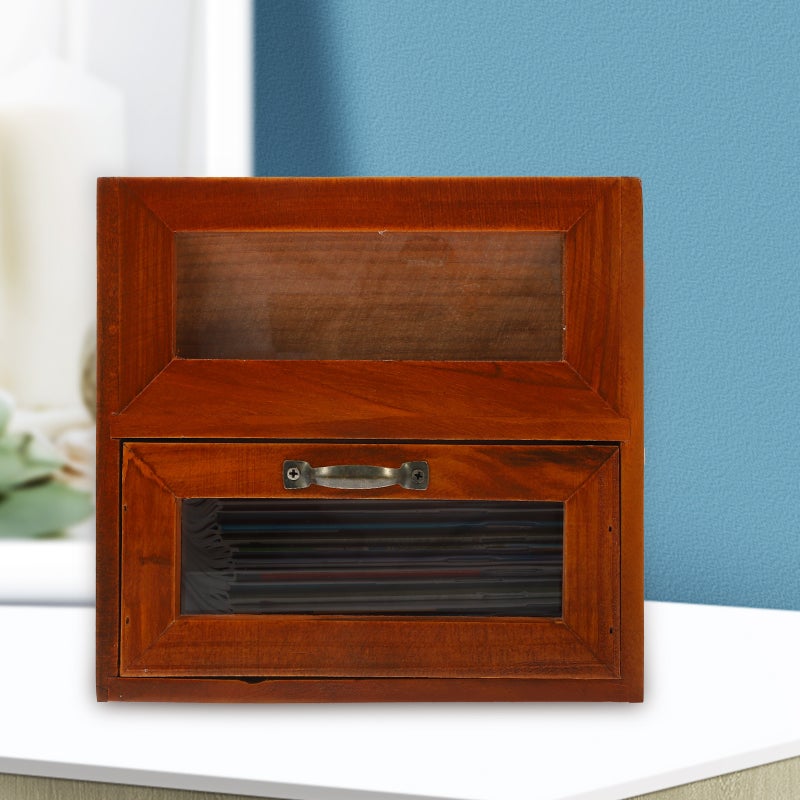Retro Desktop Organizer Cosmetic Storage Box Multi-function Table Sundries Holder - Image 4