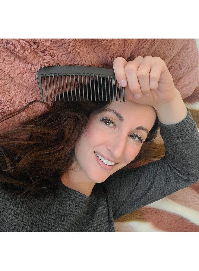 Chicago Comb Model 10 Carbon Fiber Compact Widetooth Comb Made In Usa Antistatic 5 Inches (12.7 Cm) Long Graphite Black - Image 4