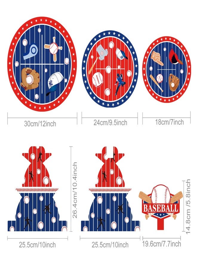 CC HOME Baseball Cupcake Stand 3 Tier Cake Stand for Kids Birthday Party Decorations Baseball Theme Baby Shower Supplies - Image 3
