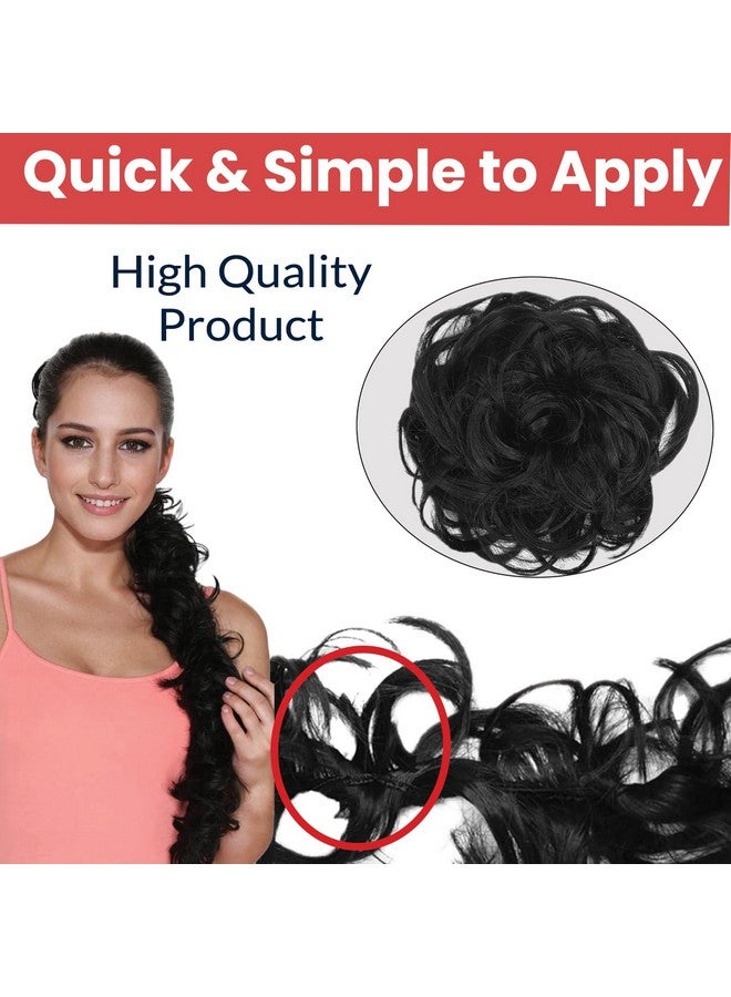 TEMPERIA Messy Hair Frill Extension for Women & Girls - Premium Braid Ponytail Hair Accessories - Black - 1 Pc - Image 4