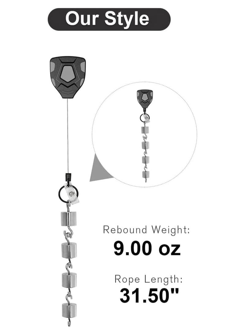 Excefore Heavy Duty Retractable Keychain with Belt Clip 2 Pack Retractable ID Badge Reel Retractable Badge Holder with 31.5” Steel Cord and Key Ring 9.0oz High Elastic ABS Mountaineering Buckle  - Image 4