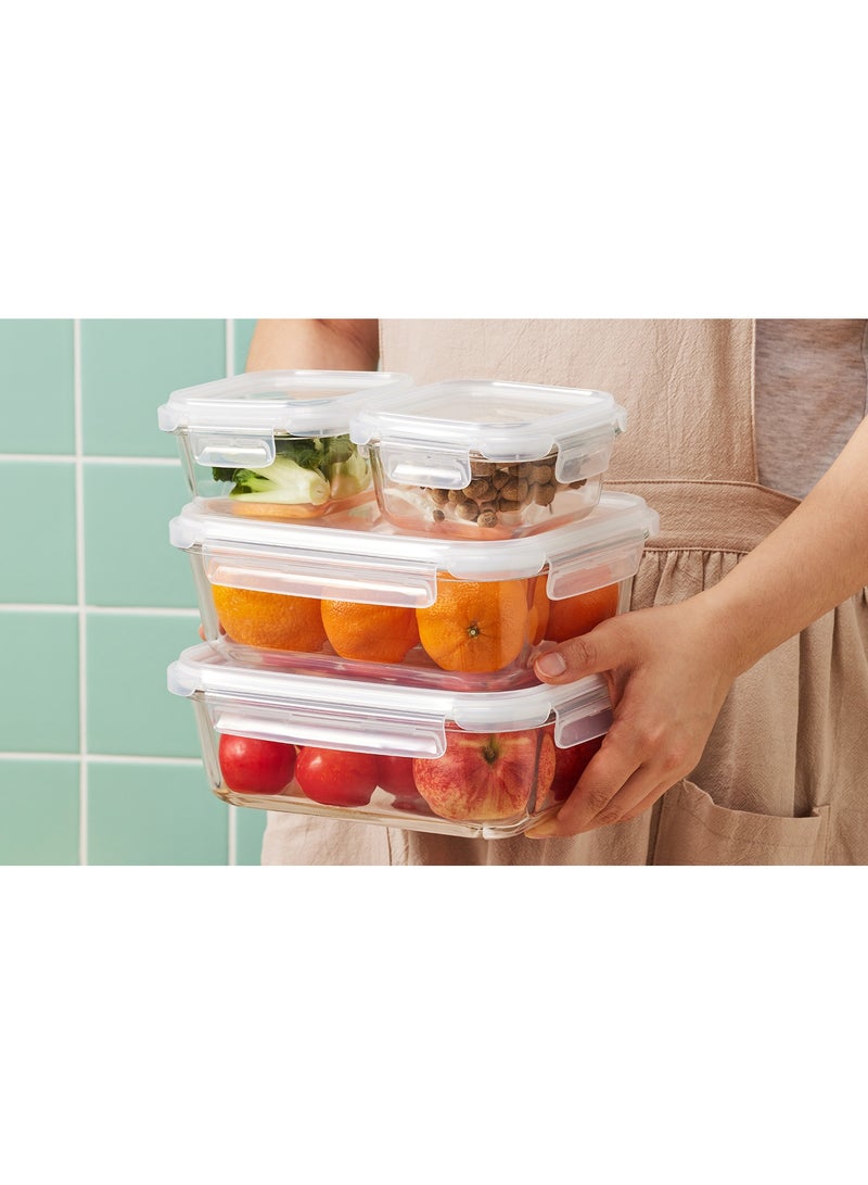 LocknLock Tempered Glass Rectangle 370ml – Airtight Food Container with 4-Side Locking Lid, Microwave, Freezer & Dishwasher Safe - Image 2