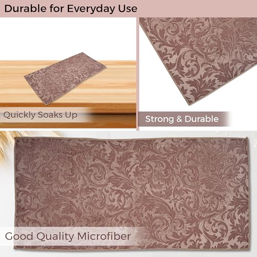 Sakoraware Super Absorbent Wet Water Draining Microfiber Dish Drying Mat | Non-Slip |Quick Dry Splash Proof Placemat for Kitchen Utensils Sink Countertop | Reversible (40x80 cm Large Random Color) - Image 5