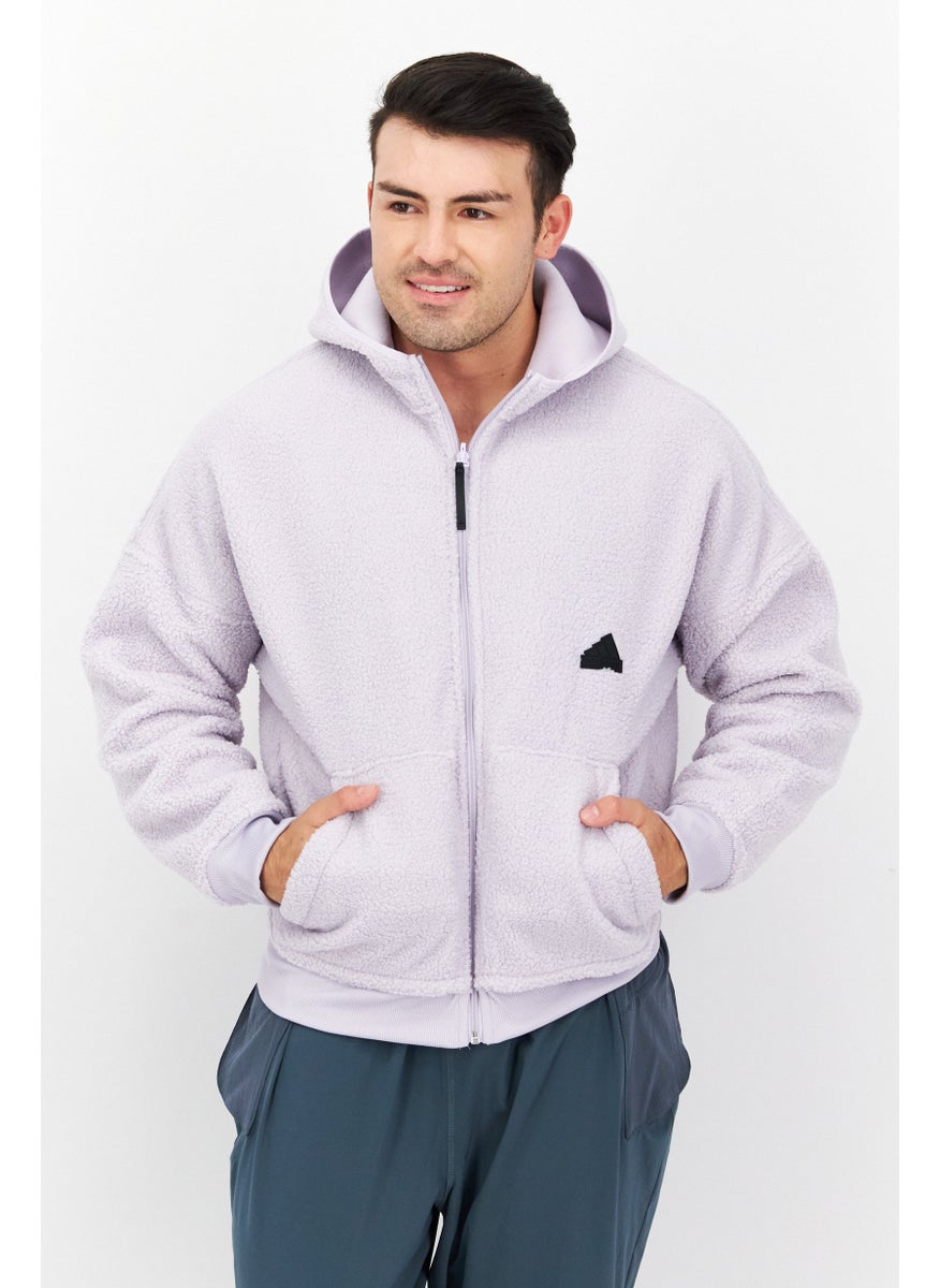 Adidas Men Sportswear Fit Long Sleeves Outdoor Jacket, Lavender  - Image 1