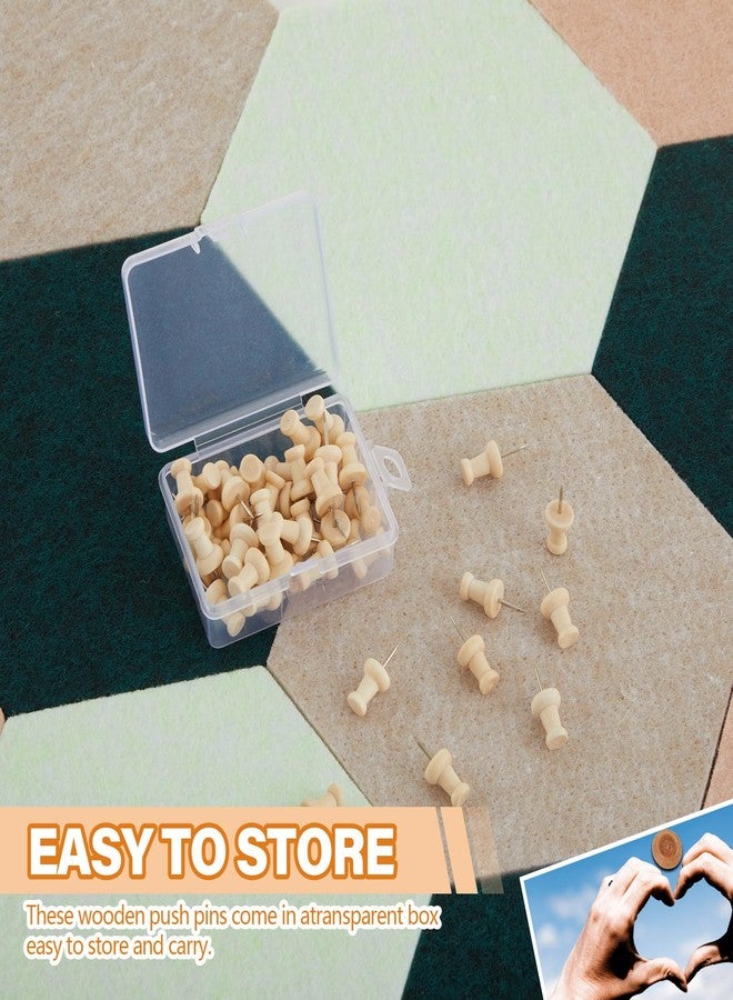 Mindsoft 16 Pcs Hexagon Cork Board for Walls with 50 Wooden Push Pins 6.7 x 5.9 in Felt Bulletin Board Tiles Notice Self Adhesive Hanging Pin Board for Home Photo Office Memo Note (Fresh Colors) - Image 3