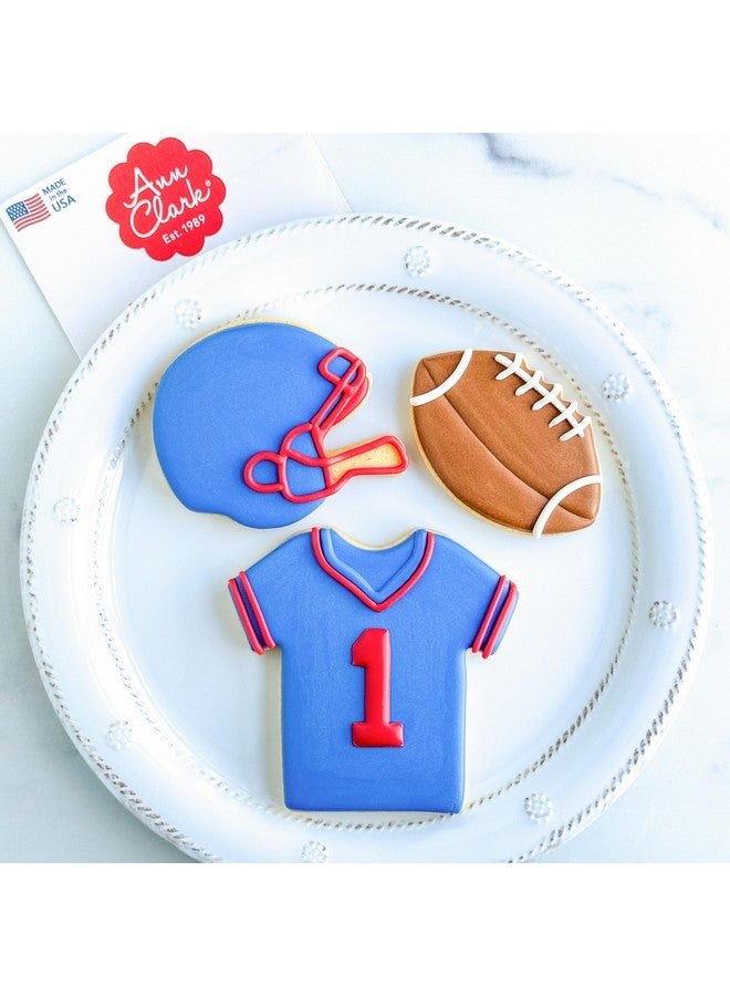 Ann Clark Cookie Cutters Football Cookie Cutters 3-Pc Set Made in the USA by Ann Clark, Football, Helmet, Jersey  - Image 2