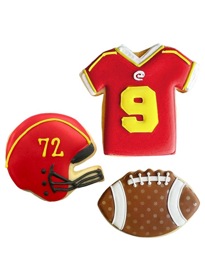 Ann Clark Cookie Cutters Football Cookie Cutters 3-Pc Set Made in the USA by Ann Clark, Football, Helmet, Jersey  - Image 3