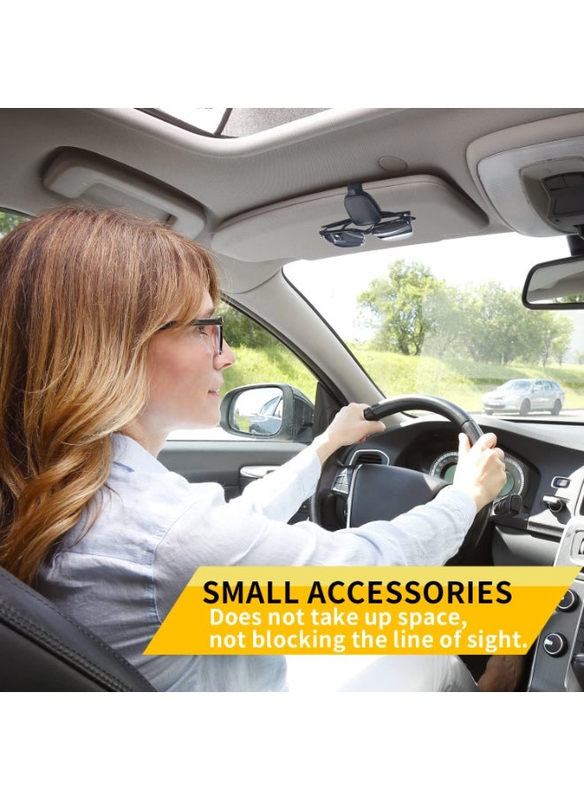 Chabeia 2 Packs Leather Sunglasses Holders for Car Visor, Magnetic Sunglasses Holder ,Ticket Card Clip,Car Visor Accessories ,Glasses Eyeglass Hanger Clip , Car Glasses Holder, Ticket Business Card Clip, Eyeglasses Mount, Fit for Most Vehicles-Black  - Image 5