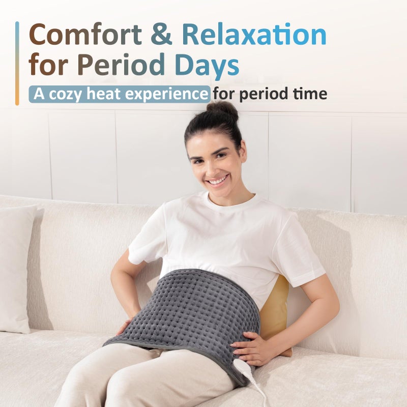 Comfytemp Heating Pad for Back & Period, FSA Eligible Electric Large Heat Pad, 2H Auto Off, Birthday Gifts for Women Men Mom Dad, HSA Approve Moist Neck Shoulder Legs Knee Heated Pad Washable, 12"x24" - Image 2