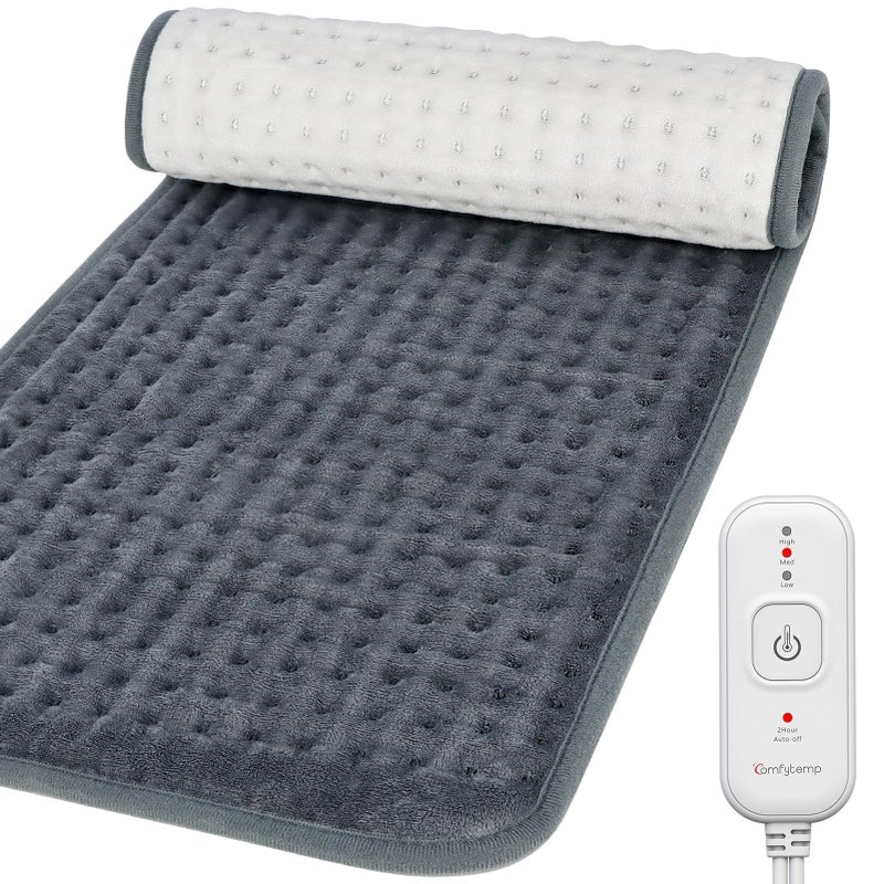 Comfytemp Heating Pad for Back & Period, FSA Eligible Electric Large Heat Pad, 2H Auto Off, Birthday Gifts for Women Men Mom Dad, HSA Approve Moist Neck Shoulder Legs Knee Heated Pad Washable, 12"x24" - Image 1