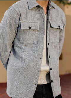 Textured Grey Snap Button Shirt - pzsku/ZF4C83C43A6447721A1DDZ/45/_/1739707103/1254d6f1-1c5a-46ea-bbbd-56e0141fd41b