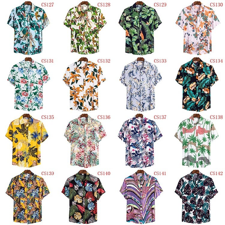 Explosions 2020 New Foreign Trade Source Hawaiian Style US Size Printed Short Sleeve Shirt Men's Casual T-Shirt - Image 2