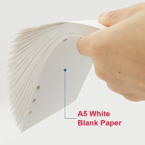 Getvow A5 Blank Paper Refill, Refills for Filofax Planner/Binders/Organizer, 6-Hole Punched, 100 Sheets/200 Pages Filler Paper, 100gsm, White, 5.8'' x 8.2'' - Image 2