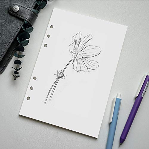 Getvow A5 Blank Paper Refill, Refills for Filofax Planner/Binders/Organizer, 6-Hole Punched, 100 Sheets/200 Pages Filler Paper, 100gsm, White, 5.8'' x 8.2'' - Image 4