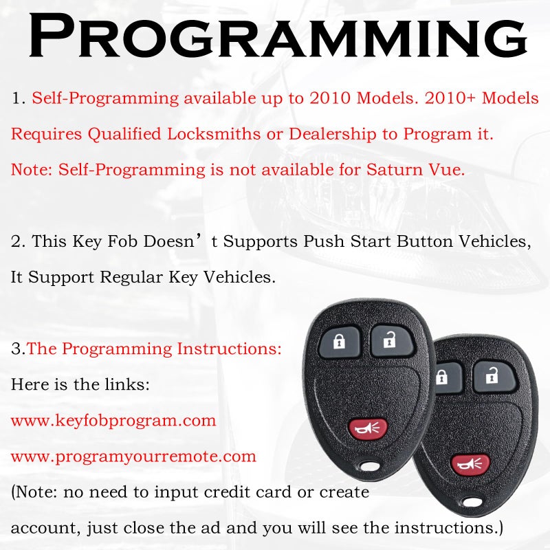 SUPALAND Remote Key Fob Replacement Fits for Chevy Silverado 1500 2500 Tahoe Suburban Avalanche Equinox GMC Sierra Acadia Yukon XL 2007 2008 2009 2010 2011 2012 2013 Express Traverse Keyless Entry Control - Image 4