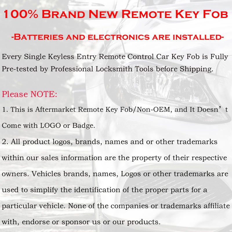 SUPALAND Remote Key Fob Replacement Fits for Chevy Silverado 1500 2500 Tahoe Suburban Avalanche Equinox GMC Sierra Acadia Yukon XL 2007 2008 2009 2010 2011 2012 2013 Express Traverse Keyless Entry Control - Image 5