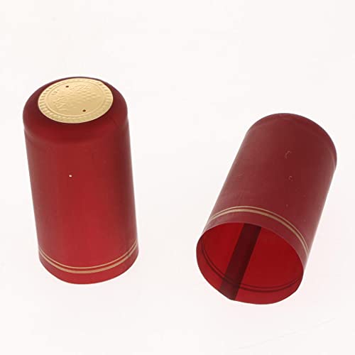 CALANDIS® 100 PVC Wine Bottle Heat Shrink Capsules 32mm -Burgundy(Gold Top Strips) - Image 2