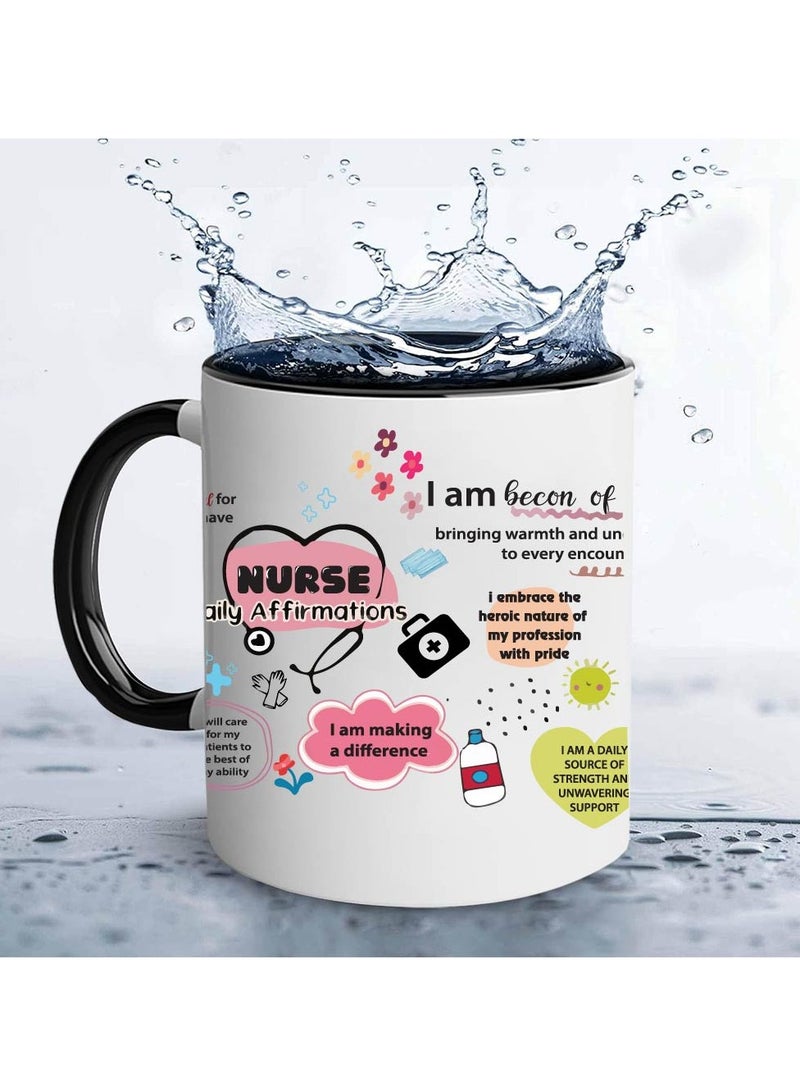 PRINTSHOP4ME Nurse Day Black Ceramic Coffee Mug - Double-Sided Printed - Gift for International Nurses Day - Nurse Appreciation Gifts - Perfect for Medical Professionals, Students - Nurses Week Gift - Image 4
